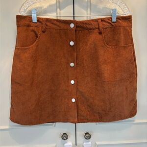 SHEIN Corduroy Mini Skirt - Tan